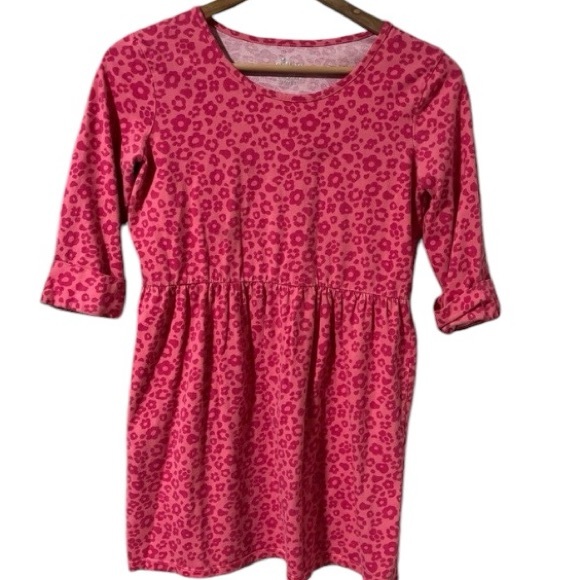 Other - Circo Girls Long Sleeve Dress Pink Floral Cheetah Animal Print Size XL 14/16